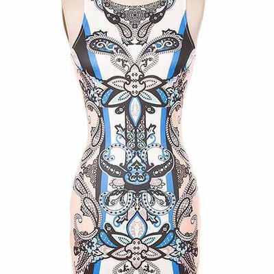 Printed bodycon dress