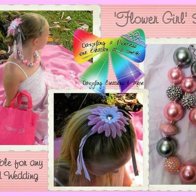 Wedding & bridal chunky necklace & hair bow collections