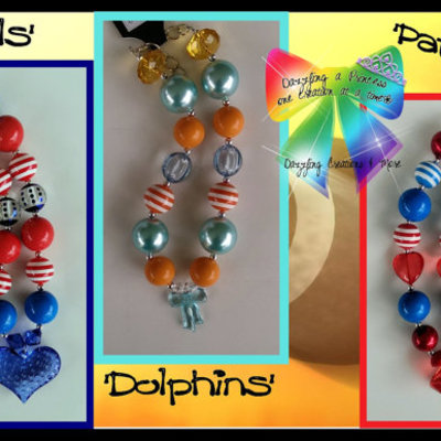 Football pendant chunky necklaces