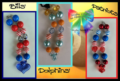 Football pendant chunky necklaces