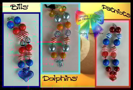 Football Pendant Chunky Necklaces