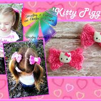 Pink Red Zebra Valentine Cheer Bows and Hair Bows Perfect Photo Props for Girls and Cheerleaders - Thumbnail 1