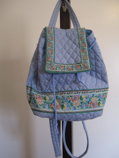 Blue Quilted Backpack 