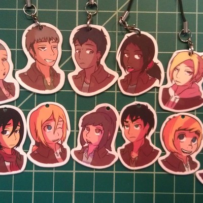 Attack on titan keychains/charms