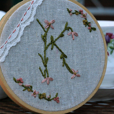 Custom "mini" initial hoop (natural color)