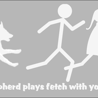"My dog plays fetch with your stick family" Decal - Thumbnail 1