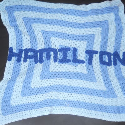 Crochet personalized  baby blanket 3 colors style 2