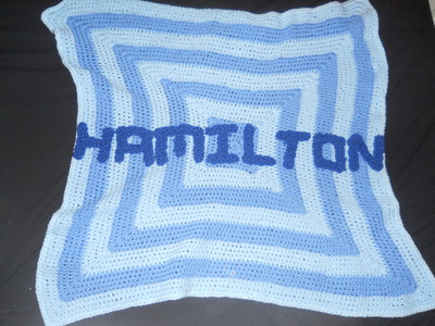 Crochet Personalized  Baby Blanket 3 Colors Style 2