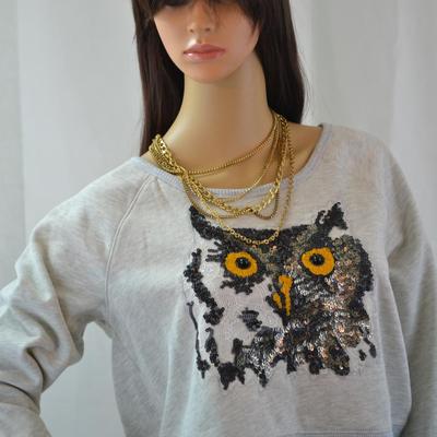 Women's owl crop sweater