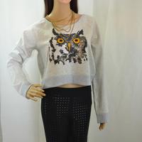Women's Owl Crop Sweater - Thumbnail 1