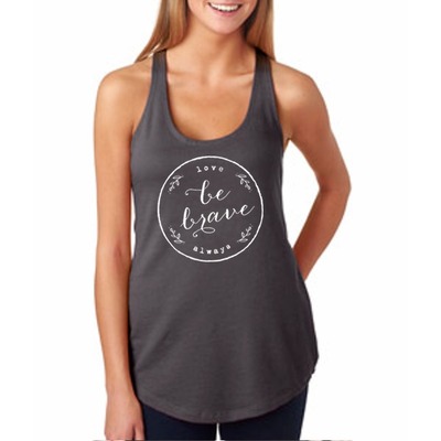 ladies' dark grey be brave "the terry tank"