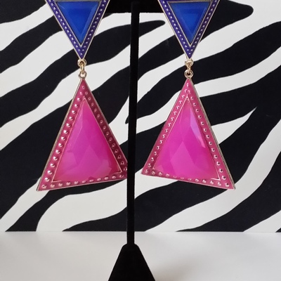 Color block drop earrings