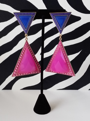 Color Block Drop Earrings