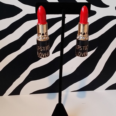 Lipstick lover stud earrings - Thumbnail 2