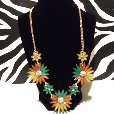 Isabella crystal floral necklace set