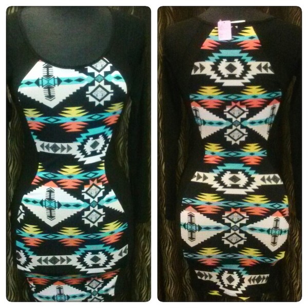 Aztec bodycon dress