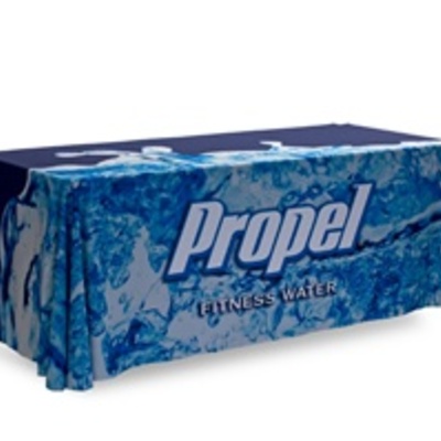 6ft table throw 3-sided with custom print