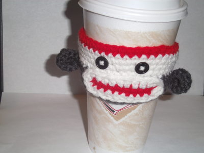 Sock Monkey cup cozie