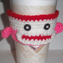 Sock Monkey cup cozie