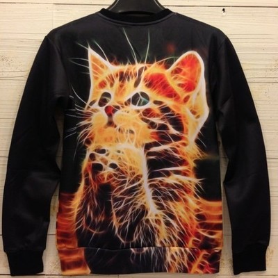 3d psychedelic style cute praying cat printed sweater sweatshirt 4 sizes