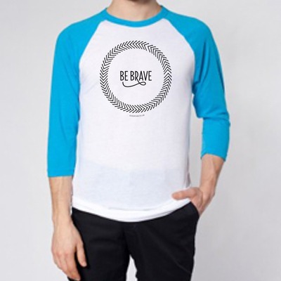 Be brave blue baseball shirt