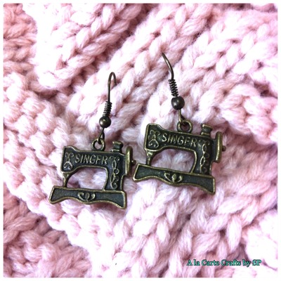 {earrings} singer sewing machine