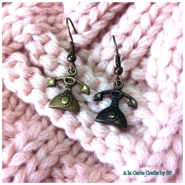 {Earrings} Vintage Telephone