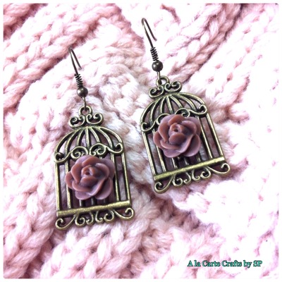 {earrings} bird cage 