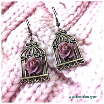 {Earrings} Bird Cage 