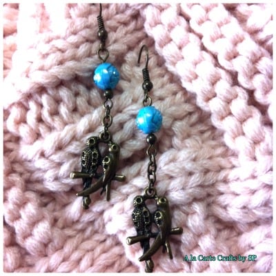 {earrings} love birds