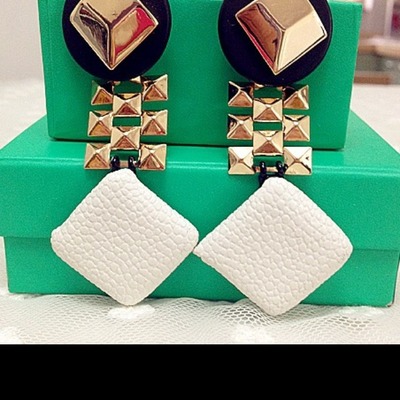  leather box earring