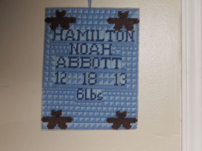 it's A Boy Needlepoint Baby Announcement 