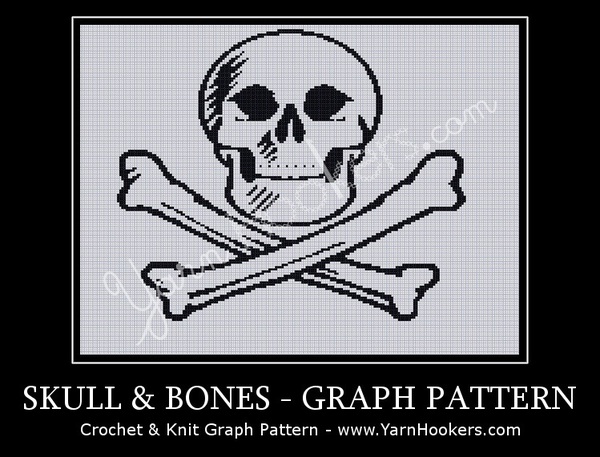 Skull & Bones - Afghan Crochet Graph Pattern Chart