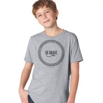 Boys' {unisex} heather gray be brave