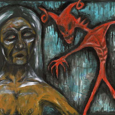 Marisol mckee art - "ghouls at the cemetery"