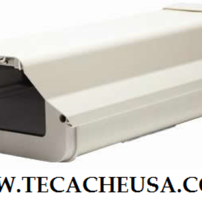 Outdoor aluminum camera housing with visor, beige