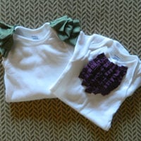 Moss Green Ruffle Shoulder Onesie - Thumbnail 1