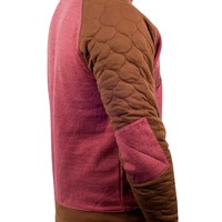 Wine and brown quilted dope sweater for men - Thumbnail 1