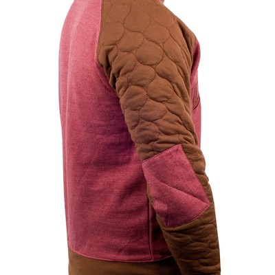Wine and brown quilted dope sweater for men