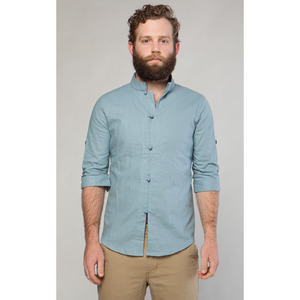 linen button up - the mandarin quarter sleeve - Thumbnail 2