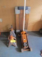 4/10 ton body jacks, 2 ton floor jack, 3 bottle jacks, 12-v battery charger with engine start & more......