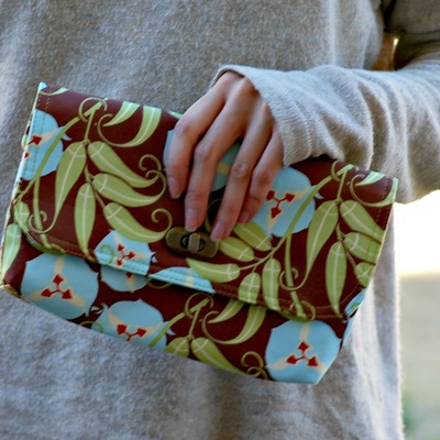 Mini clutch - mint blue and lime  - Thumbnail 5