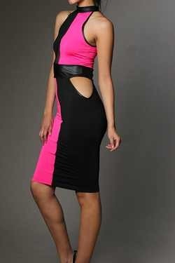 Pink and black Trim dress 