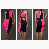 Pink and black Trim dress  - Thumbnail 1