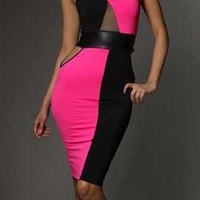 Pink and black Trim dress  - Thumbnail 2