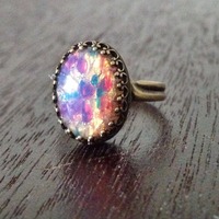 Vintage Harlequin Opal Ring - Thumbnail 1