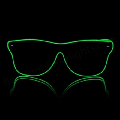 Flashing emerald led sunglasses