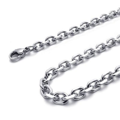 Stainless steel mens womens cross dog tag pendant necklace (silver)-unisex