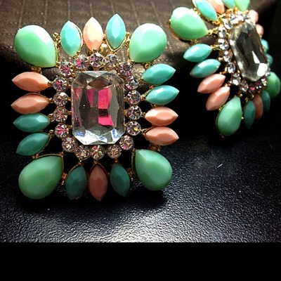 Acrylic gem stud earrings