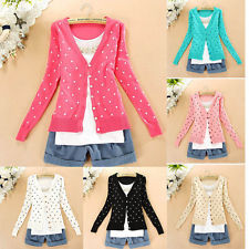 Lovely button down heart-shape knitted sweater